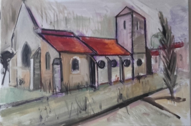 Eglise de St Laurent de la Prée a la manière de B. Buffet